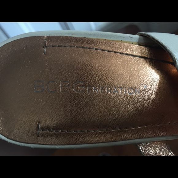 BCBGgeneration Strappy White Leather Wedges - Picture 6 of 6